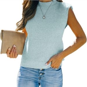 NWT Amarmia Women's Mock Neck Knit Sleeveless Pullover Sweater